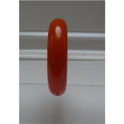 Bakelite Chunky Bright Orange Marbled Bangle #1502713