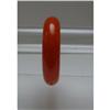 Image 1 : Bakelite Chunky Bright Orange Marbled Bangle #1502713