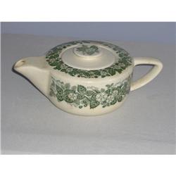 Antique Green Transferware Teapot #1502719