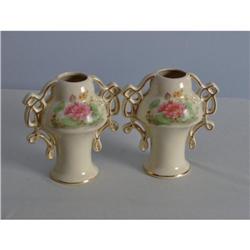 Rare Belmonte China Double Rose Design Urn #1502735