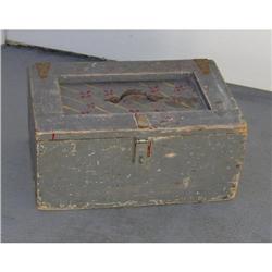 Primitive Painted Wooden Storage Box #1502740