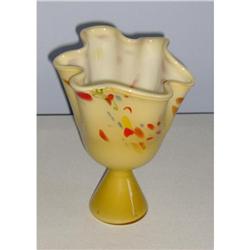 Yellow Cased Glass Murano-Style Vase #1502748