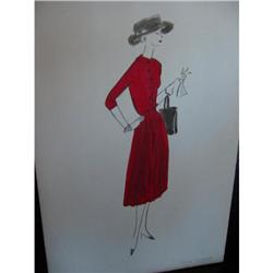 4 vintage contemporary designer drawing singed!#1502936