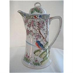 Hand Painted Bird Porcelain Chocolate Pot #1503009