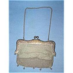 1907 German Silver Mesh Purse with Initials #1503017