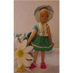 Doll Wooden Poland Girl 7  Pigtails  Wood #1503073