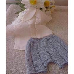 Doll Terri Jerri Lee Blue Knit Shorts  White #1503090