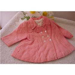 Doll Terri Lee Red Checked Spring Coat tagged #1503096