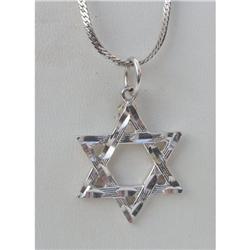 925 Silver Star of David on Sterling Chain #1503130