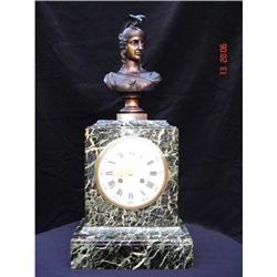 Napoleon III marble mantel clock     #1503239