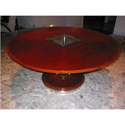 Round Mahogany Art Deco Style Dining Table #1514631