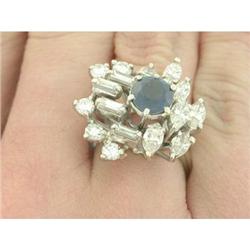 Vintage 1.75ct Sapphire & Diamond Platinum Ring#1514732