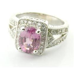 2.74ct Pink Sapphire & Diamond 14k Gold Ring #1514734