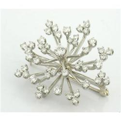 Vintage 2.50tcw Diamond Platinum Snowflake Pin #1514738