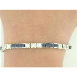 Vintage Sapphire & Diamond Platinum Bracelet #1514744