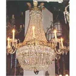 French Empire Crystal Beaded Chandelier #1514937