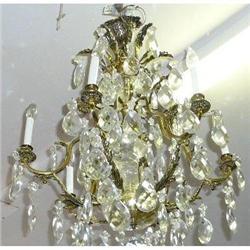 Antique French Crystal and Bronze Chandelier #1514945