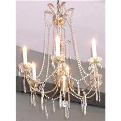 Regency Style Crystal and Brass Chandelier #1514986