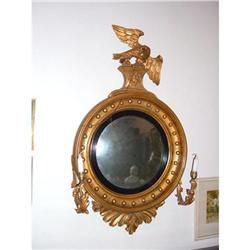 Regency girandole looking glass with convex #1515060