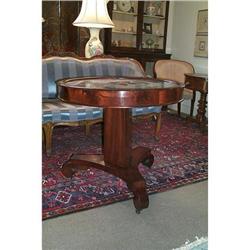 American Empire center table with marble inlay #1515075