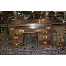 George III mahogany pedestal partner's desk #1515078