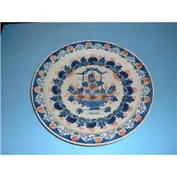 1730 Delftware charger with floral polychrome #1515093