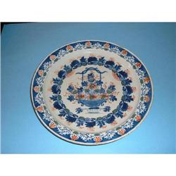 1730 Delftware charger with floral polychrome #1515093