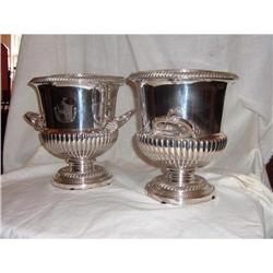 Pair of Sheffield silver plate wine coolers #1515104