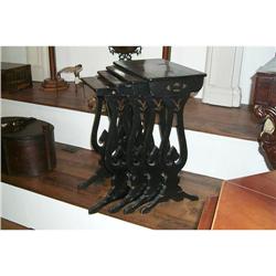 Nest of four China trade lacquer tables, 1840 #1515105