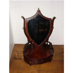 Mahogany dressing mirror with shield shaped #1515106