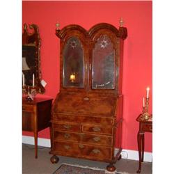 English Queen Anne walnut double dome secretary#1515109