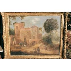 Dutch Old Master Courtyard Oil on Canvas #1515112