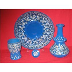 Exquisite Blue Opaline glass Decanter set #1515133