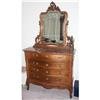 Solid Walnut Louis XV Dresser &Mirror  1880 #1515142
