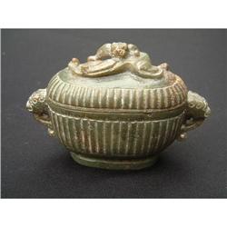 Eastern Zhou period jade container  with dragon#1515171