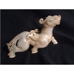 Large 18th. century white jade carving unicorn #1515232