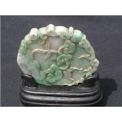18th. century large jadeite plaque featuring 2 #1515242