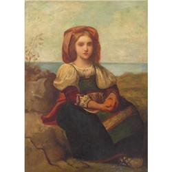 LITTLE GIRL IN TRADITIONAL CLOTHES OF CALABRIA #1515394