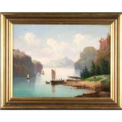 ?Boats on River? by A. Suplie oil on canvas #1526323