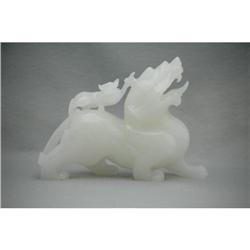 Large  Carved  White  Jade  Qi-Ling #1526573