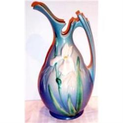 RARE Roseville Iris Blue Ewer #1526725