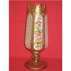 Nice Bohemian cut glass footed vase #1526747