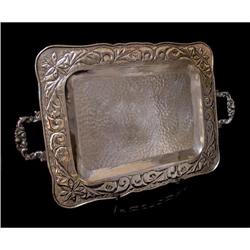 Hammered Silverplate Footed Tray #1526768