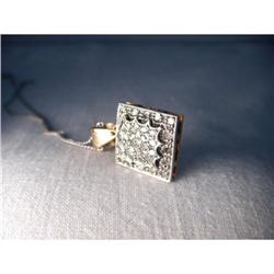 Antique 18K Pink Gold Diamond Filigree Pendant #1526795