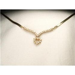 Estate 14K YG Diamond Heart Pendant Necklace #1526844