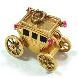 Jeweled 14Kt. Gold Coach Charm  #1526979