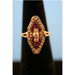 French Art Deco  Ruby and Diamond Antique 18K #1527000