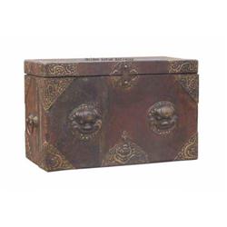 Rare Vintage Chinese Double FuDog Heads Trunk  #1527127