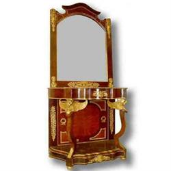 FRENCH EMPIRE CONSOLE W/MARBLE TOP &  MIRROR #1538159