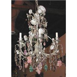 Darling French Iron & Silver Leaf Chandelier #1538167